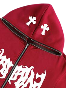 Sweat à capuche zippé intégral, coupe structurée, fermeture éclair de haute qualité, esthétique streetwear audacieuse pour un usage quotidien. - Product Image 2