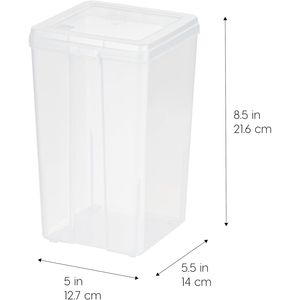 Set di 6 Contenitori Impilabili Trasparenti da 2,7 Qt con Coperchio a Scatto per Organizzazione Dispensa Cucina - Product Image 2