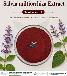 Suministro directo de fábrica de HGO, extracto de Salvia miltiorrhiza natural puro (grado de alimentos saludables), especificación Tanshinone IIA 0.3% - 50% - Product Image 1