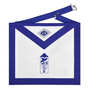 Junior Warden Blue Lodge <b>Apron</b> <b>White</b> & Blue Premium Masonic Regalia Adjustable Belt - Product Image 1