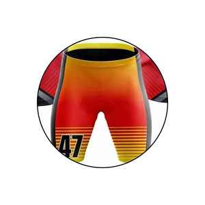 Maillot de football 7V7 personnalisé sublimé à capuche sans manches, joueur 47, jaune et rouge, unisexe, séchage rapide, toutes saisons, adulte - Product Image 3