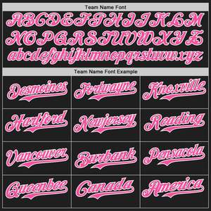 Camiseta de Béisbol Personalizada Negra y Rosa con Nombre del Equipo y Número, Impresión Sublimada, Manga Corta, Cuello en V, Unisex, para Adultos - Product Image 5