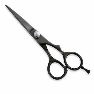 Ciseaux de barbier professionnels, ciseaux de coupe de cheveux en acier inoxydable noir, ciseaux de salon, ciseaux de coiffure - Product Image 1