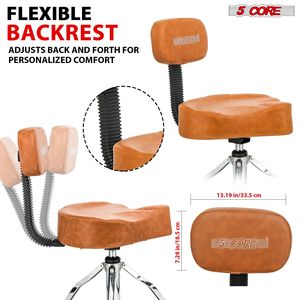 Siège de musique de style moto réglable, siège de chaise épais rembourré, trône de batterie avec dossier pour adultes, tabouret de guitare DS CH BR REST - Product Image 5