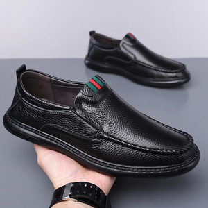 Mocassins pour hommes, dessus en PU, semelle en caoutchouc, chaussures décontractées - Product Image 4