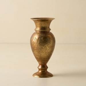 Rustic Brass <b>Vase</b> With Traditional Shape Small Brass <b>Vase</b> For Tabletop Decor Beautiful Design For Room Decoration - Product Image 6
