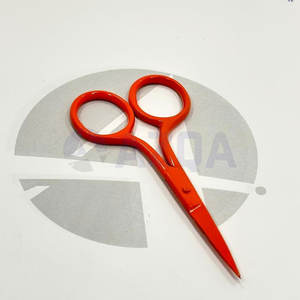 Ciseaux à broder en acier inoxydable de haute qualité, revêtement orange, lames dentelées pour la coupe de fil et l'artisanat - Product Image 2