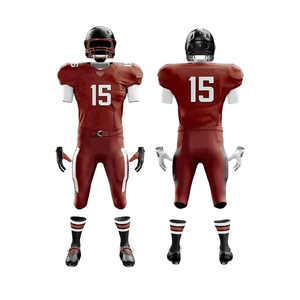 Uniformes de football américain de fabrication pakistanaise, design personnalisé, vente en gros, maillot respirant à manches courtes, 100% polyester, logo personnalisé - Product Image 2