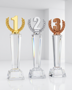 Custom Logo Printing Decorative Clear Acrylic Bronze Number Awards for Champion Runner-Up Third Place <b>Trophies</b>-Durable Brands - Product Image 1