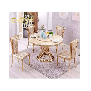 ชุดโต๊ะรับประทานอาหารหินอ่อนสุดหรูพร้อมขาเหล็กแข็งแรงและเก้าอี้แสนสบายเหมาะสำหรับทุกโอกาสในราคาที่ดีที่สุด - Product Image 6