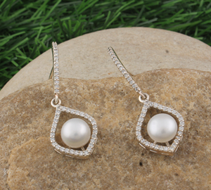 Boucles d'oreilles pendantes en argent sterling 925 avec nacre naturelle, pour femmes, brillance élevée, coquille blanche, bijoux de luxe pour les fêtes, cadeau - Product Image 5