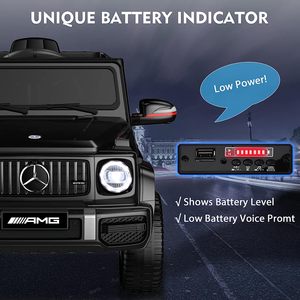 รถยนต์เด็กนั่งขับ ANPABO รุ่น G63 12V พร้อมรีโมทคอนโทรลสำหรับผู้ปกครอง, ไฟหน้า LED และระบบแจ้งเตือนแบตเตอรี่ต่ำ - Product Image 3