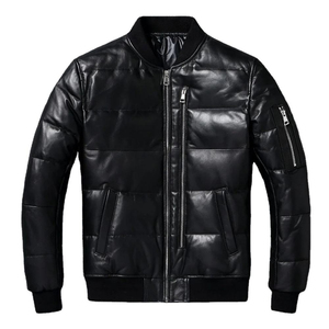 Premium Custom 2026 Men Leather <b>Jacket</b> Canvas Fabric Waterproof Windproof Breathable Warm Hip Hop Style <b>Cheap</b> Price - Product Image 1