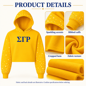 Vêtements personnalisés de la sororité grecque Sigma Gamma Rho, sweat-shirt à capuche court avec strass, accessoires grecs - Product Image 6