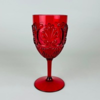 Verre à vin en plastique acrylique vintage personnalisé, couleur personnalisée, gaufré, pour mariage, fête, Noël