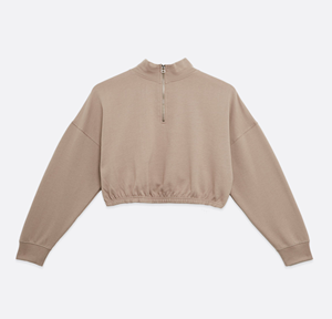 Top corto personalizable con cremallera completa, suéter largo con capucha para mujer, sudadera con Capucha de punto holgada informal de otoño personalizada de gran tamaño - Product Image 4