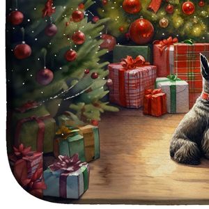 Tappetino Assorbente per Asciugatura Piatti a Forma di Babbo Natale Scottish Terrier, Scolapiatti da Cucina, Luci Solari da Giardino - Product Image 4