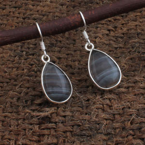 Pendientes de Fluorita Natural en Forma de Pera, Plata de Ley 925, Estilo Vintage, con Piedras Preciosas, para Mujer, Precio de Fábrica, Venta al Por Mayor - Product Image 1