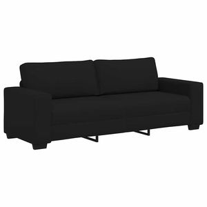 Sofá de 3 Plazas de Madera Maciza en Poliéster Negro y Contrachapado Metálico para Sala de Estar - Product Image 2