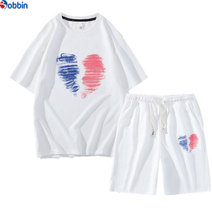 Conjunto de Verano Personalizado de Ropa Urbana para Hombre, Camiseta de Cuello Redondo con Estampado de Alta Calidad y Pantalones Cortos Transpirables para Hombre - Product Image 2