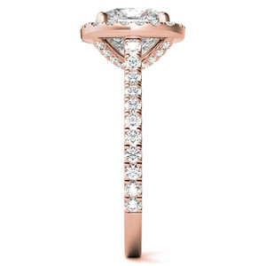 Bague de fiançailles de luxe en diamant de laboratoire taille coussin brillant 10k/14k/18k avec halo et sertissage cathédrale, clarté VS1, certifiée IGI, pour femme - Product Image 6