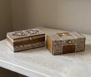Handmade Wooden Decorative Boxes With Embossed Patterns Exquisite Craftsmanship Modern Novelty Set <b>Gift</b> Box For Islamic Occasion - Product Image 4
