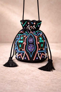 Traditional Indian Cotton Potli Women Handmade Embroidered Eco-Friendly <b>Clutch</b> Purse Christmas Gift <b>Wedding</b> Evening Party - Product Image 3