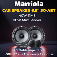 Composants d'enceintes de voiture Marriola SQ-AB7 6,5 pouces à bobine simple 40W RMS 92dB SPL max.