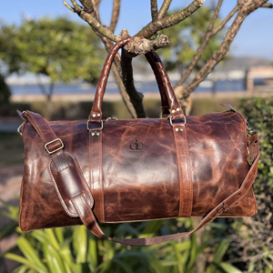 Crunch Leather <b>Luggage</b> Bags Unique Designer Multi Uses Handmade Bag Unisex Travel Bag <b>Big</b> Size Multi Use Fashionable Duffel Bag - Product Image 1