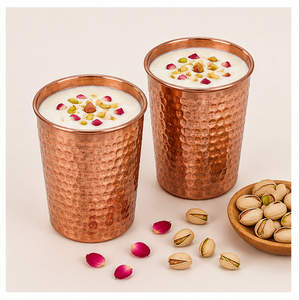 Premium Handcrafted Pure <b>Copper</b> Hammered Glass Set for Ayurvedic Health Benefits Eco-Friendly <b>Copper</b> Drinkware for Home - Product Image 4
