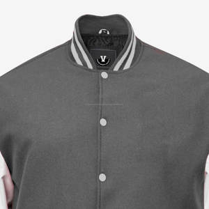 Blouson d'hiver unisexe en satin personnalisé, grande taille, avec motif gaufré, col montant, style universitaire Letterman, enduit – Vente en gros - Product Image 3
