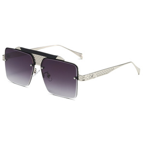 RTS Trends High Quality Fashionable Metal Double Bridge <b>Large</b> Square <b>Frame</b> Sunglasses 2026 UV Protection for Unisex - Product Image 3