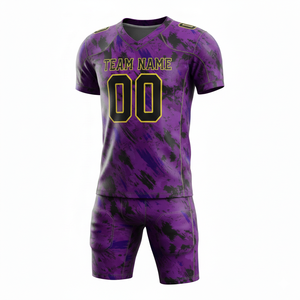 Ensemble de maillot et short de football américain personnalisé, sublimé, respirant, à séchage rapide, avec logo sur le devant, 100 % polyester - Product Image 3