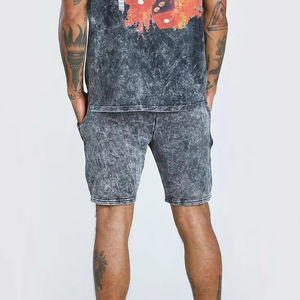Conjunto de Camiseta de Cuello Redondo con Estampado Tie Dye para Hombre, 100% Algodón, Estilo Urbano, Conjunto de Verano de Manga Corta Tejida - Product Image 3