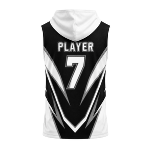 เสื้อฟุตบอลเด็กชายแบบ 7 คน 7 ทีม ไม่มีแขน มีฮู้ด ออกแบบลายพิมพ์แบบ Sublimated  พร้อมสกรีนชื่อและหมายเลขผู้เล่นตามสั่ง - Product Image 2