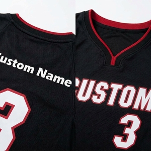 Camiseta de Baloncesto Personalizada sin Mangas para Hombre, Negra, Roja y Blanca, Sublimada, de Malla Transpirable, con Cuello en V - Product Image 5