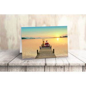 Tarjeta de felicitación navideña Dock Sunset - Product Image 1