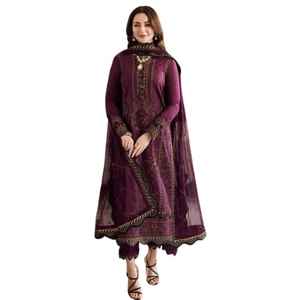 ชุดเสื้อผ้าชาลวาร์ คามีซ สำหรับฤดูร้อนของปากีสถานและอินเดีย ทำจากผ้าฝ้ายลอนเนื้อนุ่ม สวมใส่สบาย แห้งเร็ว ไม่ยับง่าย เหมาะสำหรับงานปาร์ตี้ - Product Image 1