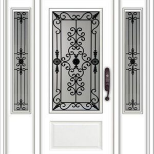 Puerta de Hierro Forjado Personalizada, Puerta Frontal de Hierro de Lujo con Acabado Antioxidante y Vidrio Templado para Proyectos Residenciales y Villas - Product Image 4