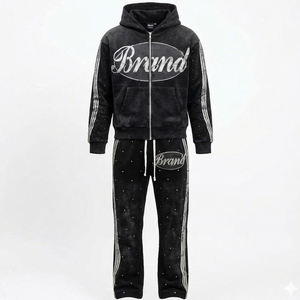 Brand <b>Tracksuit</b> <b>Set</b> Hooded Zipper Sweatshirt and Pants Full Length Unisex Casual Streetwear Oversized Graphic Print Autumn Wear - Product Image 2