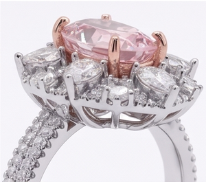 Fancy Pink Oval La Grown Diamond <b>Ring</b> Halo Diamond <b>Ring</b> for Women Wedding Engagement Bridal Fine Jewelry <b>cocktail</b> <b>ring</b> - Product Image 2