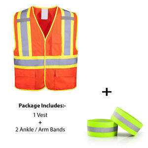 Chaleco de Topógrafo Clase 3, Alta Visibilidad, Naranja, ANSI 107, Malla de Poliéster, Cierre de Broches Frontales, Bolsillo para Planos, Resistente - Product Image 2
