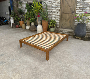 Song Kon SK2026 Rustic Solid Wood <b>Bed</b> <b>Frame</b> Oak Walnut Acacia <b>Raised</b> Panel Design Antique Binh Duong Origin Bedroom 1 Year 4 - Product Image 6