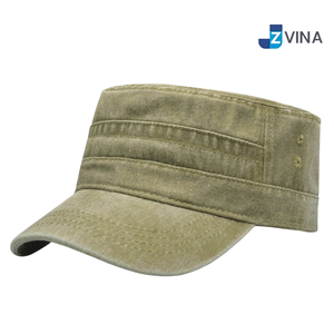 Custom Logo Cotton <b>Flat</b> Top Cap Unisex Casual Spring Summer Breathable <b>Hat</b> - Product Image 3