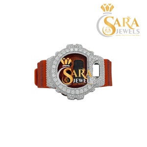 Reloj de Pulsera de Acero Inoxidable con Diamantes de Moissanita de Primera Calidad, Correa de Goma, Diseño Moderno, Disponible para Exportación - Product Image 2