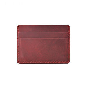 Leather <b>Card</b> <b>Holder</b> <b>Wallets</b> for Men Genuine Leather Crazy Horse High-Quality Slim Durable Vintage Style Custom Logo Wholesale - Product Image 3