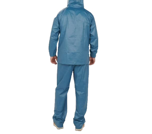 Ensemble de pluie imperméable et réfléchissant pour homme en polyester bleu, idéal pour la conduite en extérieur (veste et pantalon) - Product Image 1