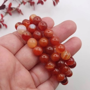 Natural Orange Carnelian Ball-Shaped <b>Beaded</b> <b>Bracelet</b> for Healing Reiki Energy Jewelry Unisex Gift 8mm - Product Image 5