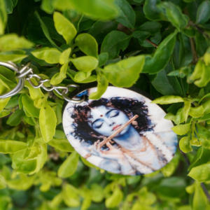Krishna <b>Keychain</b> Oval Shape DIY Sublimation Plastic Key Chain Custom Design <b>Personalized</b> - Product Image 3