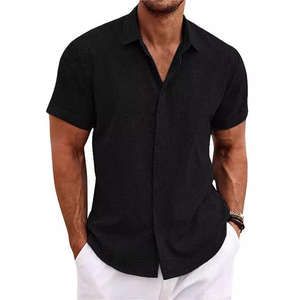 Chemise décontractée à manches courtes pour homme, vêtements de bureau, tissu sergé 100% coton, respirant, séchage rapide, haute qualité, prix bas, vente en gros - Product Image 4